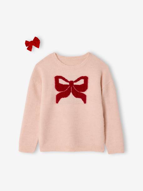 Coffret Noël fille pull jacquard et accessoire écru+rose pâle 10 - vertbaudet enfant 