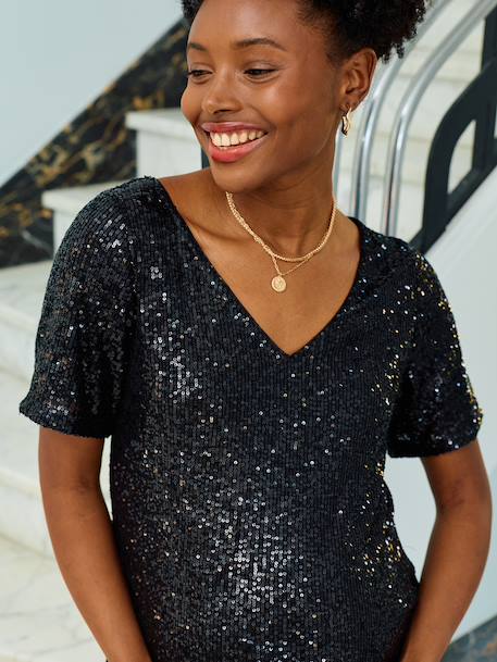 Robe de grossesse en sequins noir+or 3 - vertbaudet enfant 
