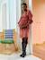 Robe courte en gaze de coton grossesse et allaitement bois de rose+noir 1 - vertbaudet enfant 