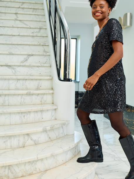 Robe de grossesse en sequins noir+or 2 - vertbaudet enfant 
