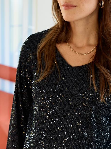 Blouse sequins de grossesse réversible devant/dos noir 10 - vertbaudet enfant 