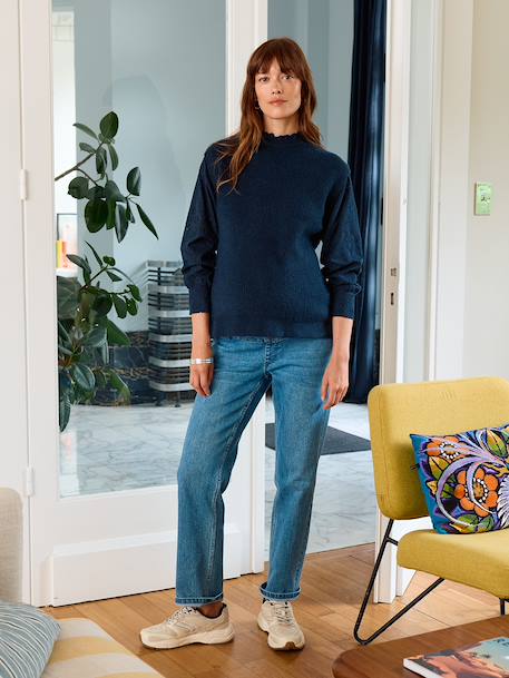 Pull de grossesse bi-matière marine 3 - vertbaudet enfant 
