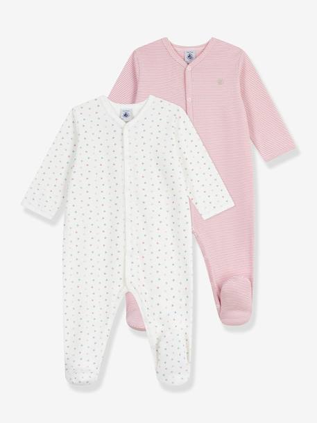 Lot de 2 pyjamas bébé en coton imprimé rose 1 - vertbaudet enfant 