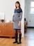 Robe rayée en tricot grossesse et allaitement beige chiné 1 - vertbaudet enfant 