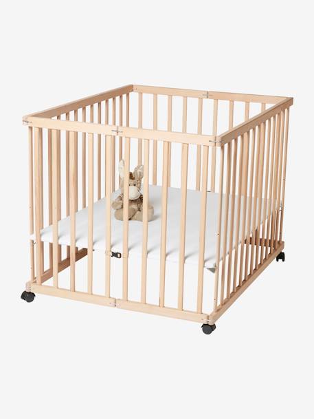 Parc en bois pliant bicolore naturel/blanc+blanc+naturel 17 - vertbaudet enfant 