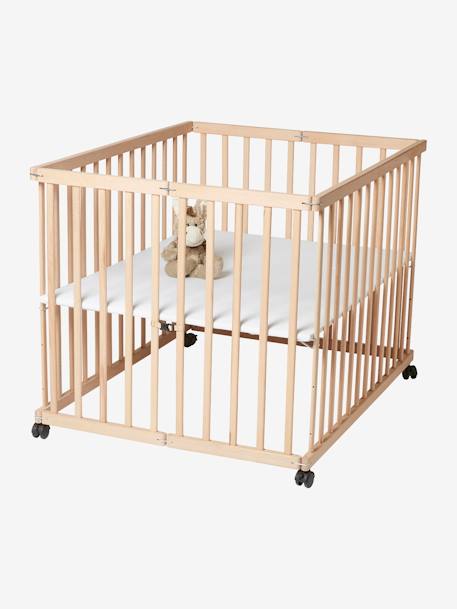 Parc en bois pliant bicolore naturel/blanc+blanc+naturel 16 - vertbaudet enfant 
