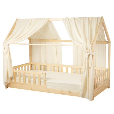 Ciel de lit cabane en gaze de coton duo 390 cm Beige+Blanc+Bleu+Camel+Écru+Gris+Marron+Pêche+Rose+Terracotta+Vert 24 - vertbaudet enfant 
