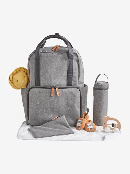 Sac à dos à langer gris chiné 1 - vertbaudet enfant 