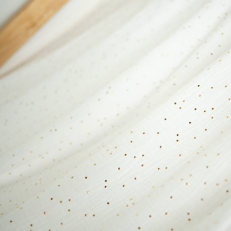 Ciel de lit cabane toile en double gaze pois dorés 420 x 130 cm Blanc à pois or+Camel à pois or 4 - vertbaudet enfant 