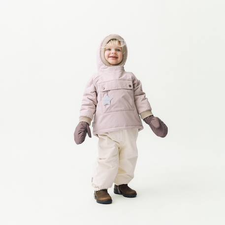 Anorak d'hiver avec doublure polaire MATBABYWEN bébé MINI A TURE rose poudré+vert sauge 2 - vertbaudet enfant 