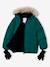 Doudoune garçon à capuche doublée polaire avec moufles ou gants ambre+vert sapin 13 - vertbaudet enfant 