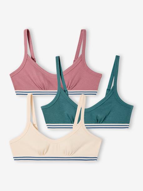 Lot de 3 Brassières Fille Unies Jonen écru 1 - vertbaudet enfant 