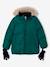 Doudoune garçon à capuche doublée polaire avec moufles ou gants ambre+vert sapin 12 - vertbaudet enfant 