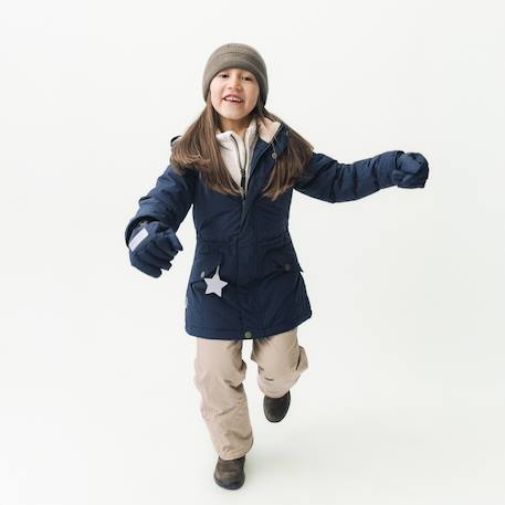 Veste d'hiver avec doublure polaire MATVIKANIA fille MINI A TURE bleu foncé+prune 4 - vertbaudet enfant 