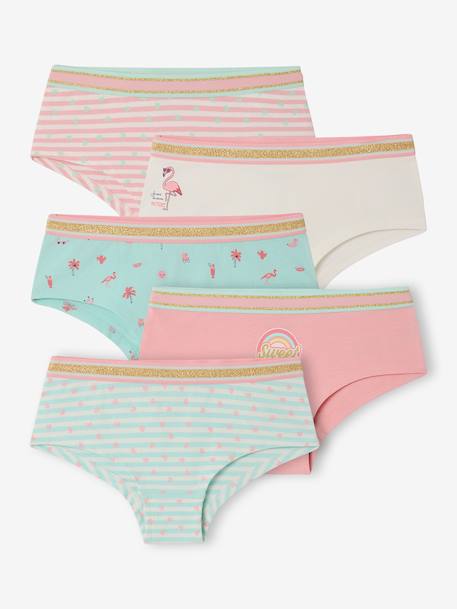 Lot de 5 shorties fille Lot bleu et rose 1 - vertbaudet enfant 