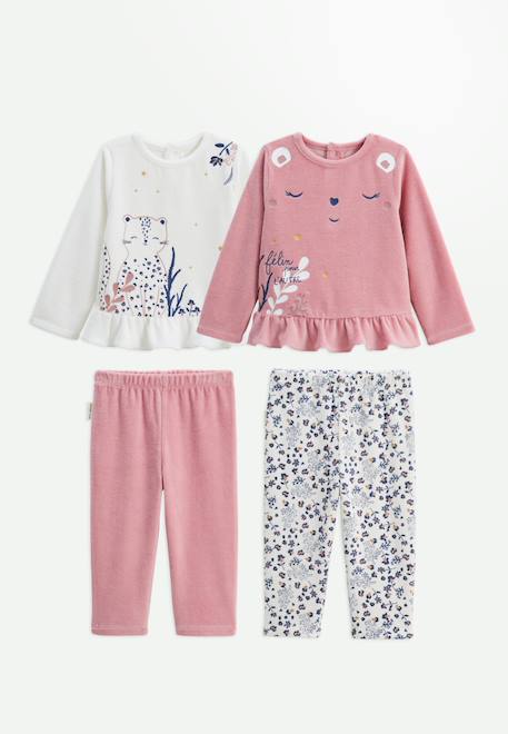 Lot de 2 pyjamas enfant 2 pièces en velours céleste Rose 1 - vertbaudet enfant 