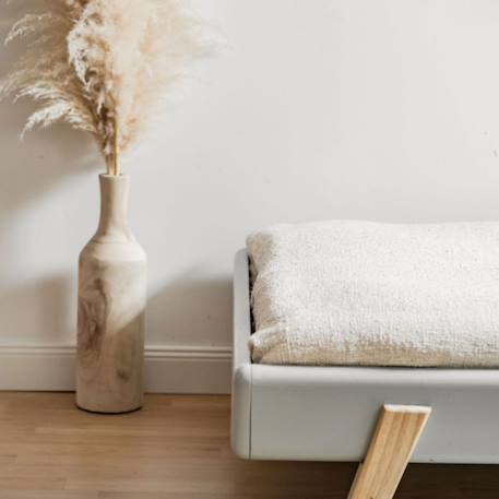 Lit 1 place en bois massif gris et bois 90cm - rétro Naturel 5 - vertbaudet enfant 