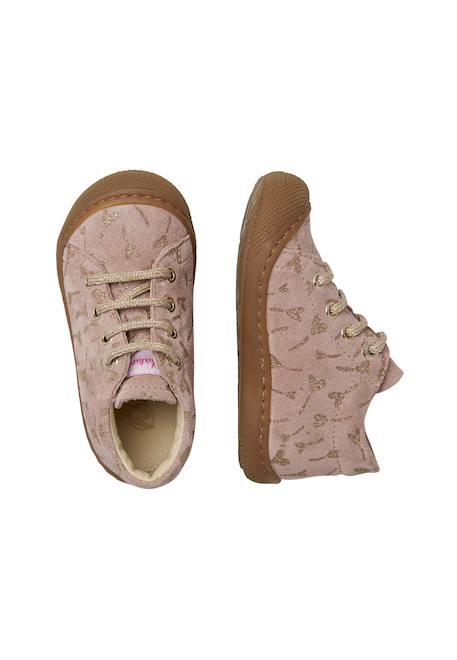 Chaussures en suède avec cœurs pailletés cocoon Beige-platin-+Gris clair-marron-+Rose-platine- 14 - vertbaudet enfant 