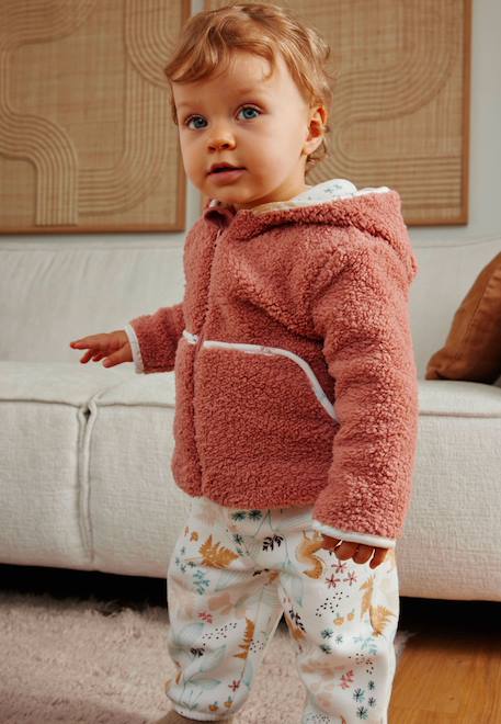Bébé-Ensemble bébé veste en sherpa et pantalon en molleton bloom