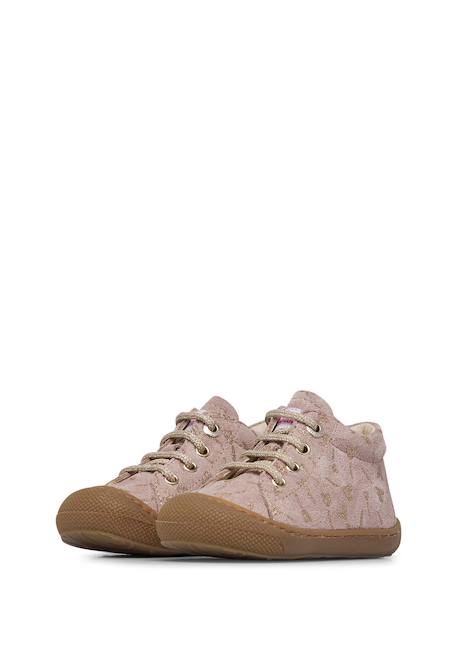 Chaussures en suède avec cœurs pailletés cocoon Beige-platin-+Gris clair-marron-+Rose-platine- 15 - vertbaudet enfant 