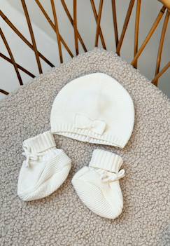 Turban bébé et chaussons en tricot hello baby  - vertbaudet enfant