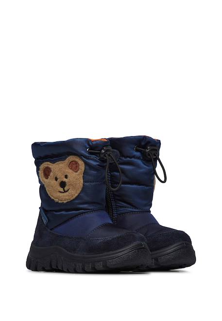 Bottes en suède et tissu poznurr bear 2 wp Marine-+Rose- 2 - vertbaudet enfant 