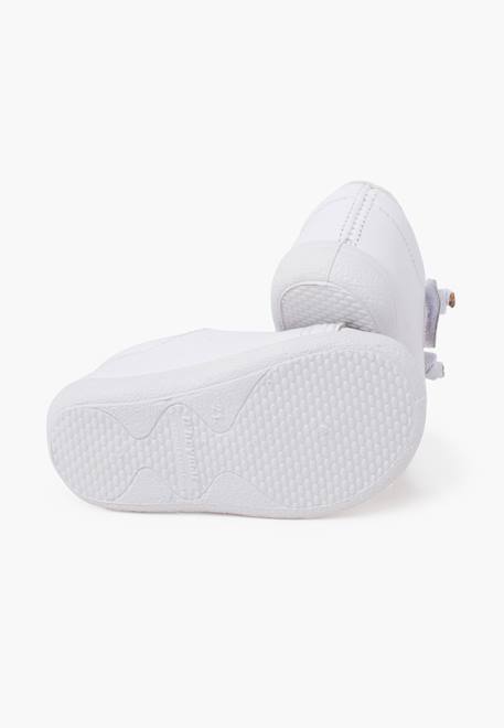 Baskets cuir lavable lacets élastiques Blanc+Bleu marine+Marron 3 - vertbaudet enfant 