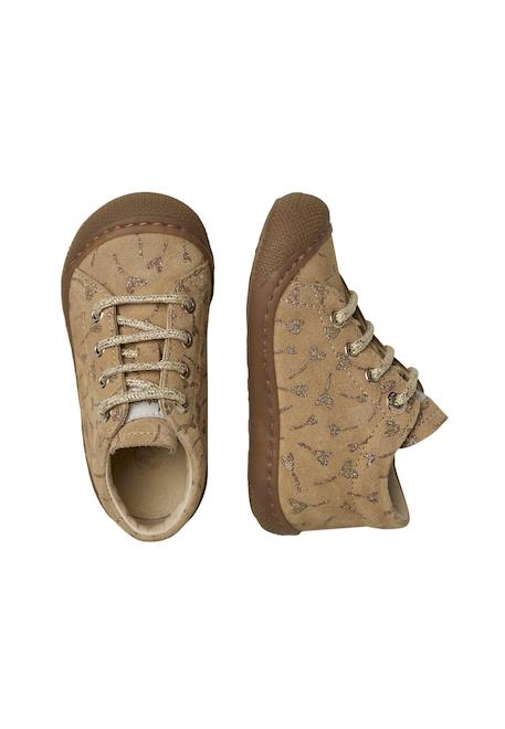 Chaussures en suède avec cœurs pailletés cocoon Beige-platin-+Gris clair-marron-+Rose-platine- 4 - vertbaudet enfant 
