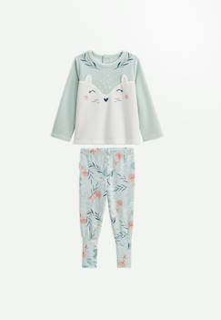 Pyjama enfant 2 pièces en velours à pieds retroussables dina  - vertbaudet enfant