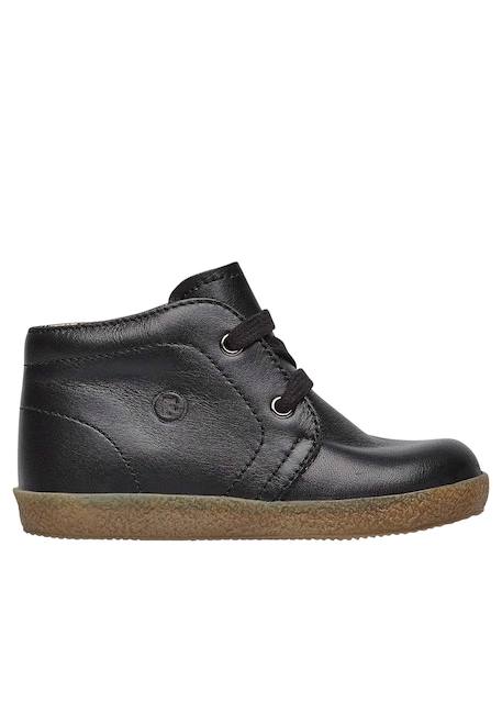 Chaussures à lacets en nappa brossé conte Berry red+Noir- 6 - vertbaudet enfant 
