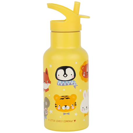 Gourde isotherme amis des animaux (350 ml) Jaune, orange, blanc 1 - vertbaudet enfant 
