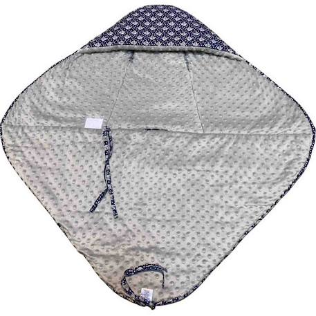 Chancelière couverture enveloppante nid d'ange bébé réversible en coton minky eli Bleu+Bleu marine 8 - vertbaudet enfant 