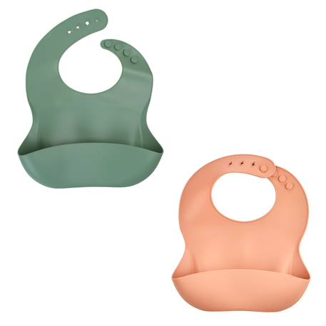 Lot de 2 bavoirs silicone Vert 1 - vertbaudet enfant 
