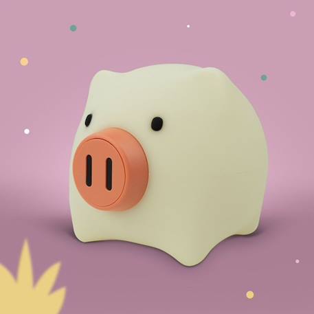 Veilleuse rechargeable cochon Blanc, rose, noir 5 - vertbaudet enfant 