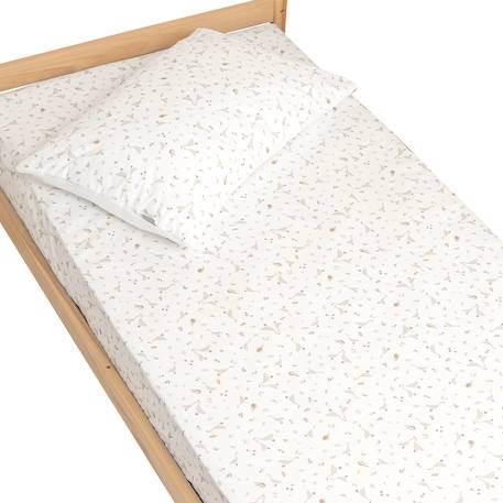 Drap-housse en coton sidonia Sidonia, beige, écru, blanc 1 - vertbaudet enfant 