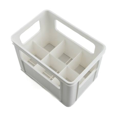 Bac à 6 biberons Blanc+Gris charme 3 - vertbaudet enfant 
