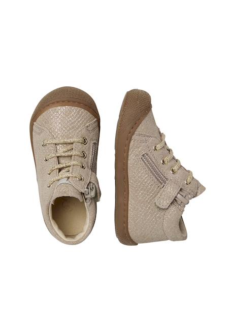 Chaussures premiers pas en suède avec fermeture éclair cocoon zip Platine- 4 - vertbaudet enfant 