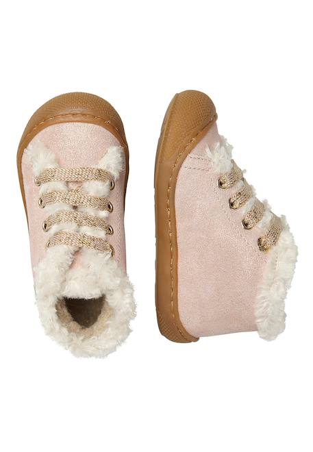 Chaussures premiers pas en daim et laine lallit Platine-+Rose- 9 - vertbaudet enfant 
