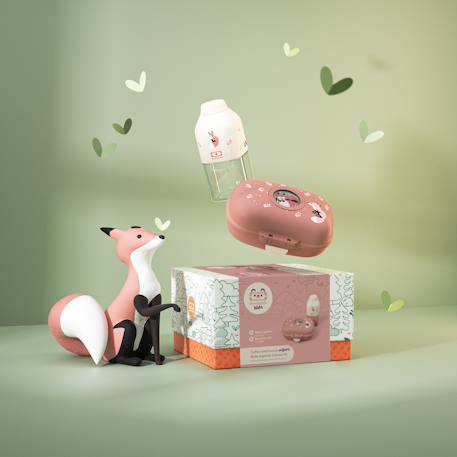 Coffret cadeau enfants boite à goûter gram 600ml Cannelle fox+Vert raccoon 4 - vertbaudet enfant 