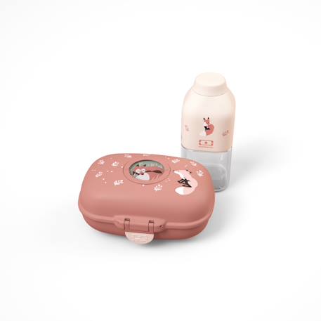 Coffret cadeau enfants boite à goûter gram 600ml Cannelle fox+Vert raccoon 3 - vertbaudet enfant 