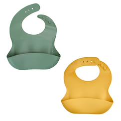 Puériculture-Repas-Lot de 2 bavoirs silicone