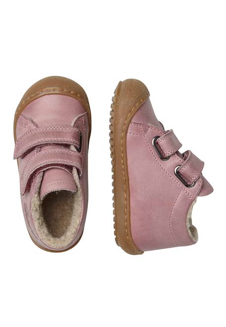 Chaussons premiers pas doublés en laine racoon vl Rose clair-+Sage- 4 - vertbaudet enfant 