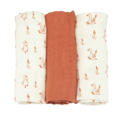 Lot de 3 langes Terracotta 1 - vertbaudet enfant 