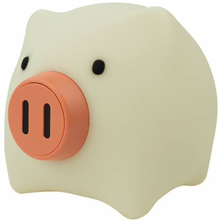 Veilleuse rechargeable cochon Blanc, rose, noir 1 - vertbaudet enfant 
