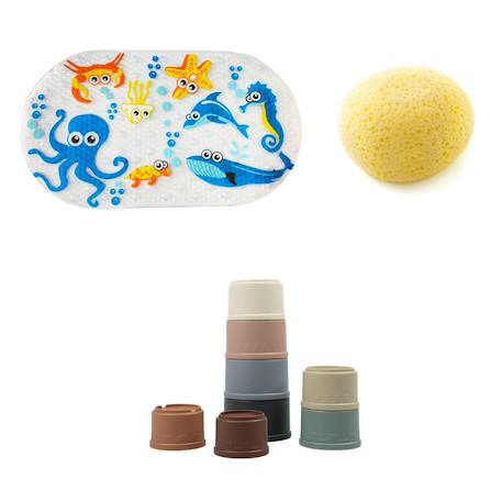 Pack accessoires de bain Gris 1 - vertbaudet enfant 