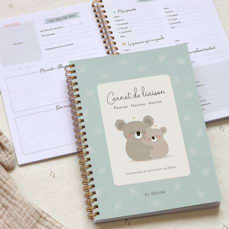 Carnet de liaison parents nounous assmat Vert, blanc, marron 3 - vertbaudet enfant 
