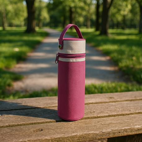 Porte biberon isotherme Gris+Rose orchidée 10 - vertbaudet enfant 