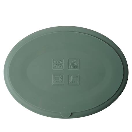 Assiette compartimentée silicone Jaune miel+Vert cactus 11 - vertbaudet enfant 
