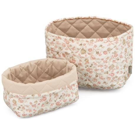 Lot de 2 paniers de rangement Rose, marron, écru 1 - vertbaudet enfant 