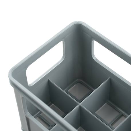 Bac à 6 biberons Blanc+Gris charme 10 - vertbaudet enfant 